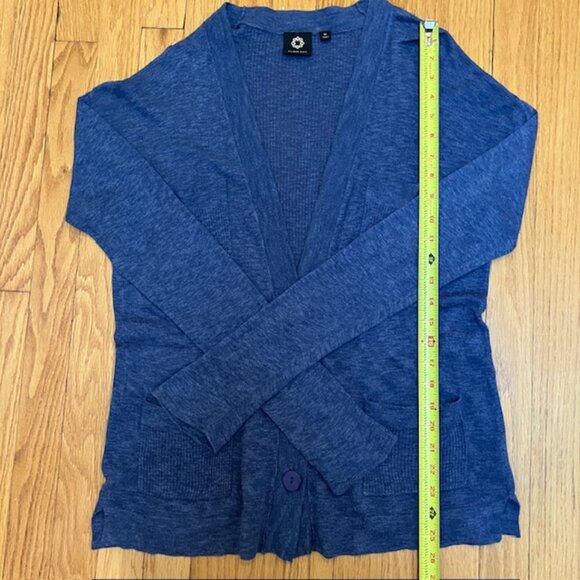 Amber Sun lightweight heathered blue v neck cardigan size M - Picture 8 of 8